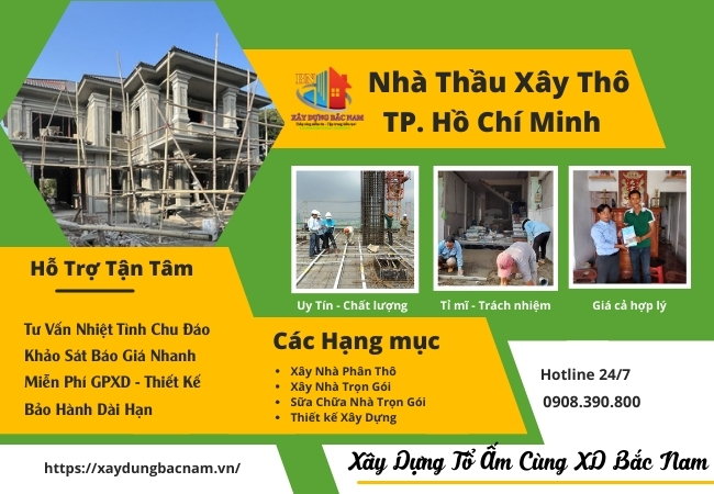 Giá Xây Dựng Phần Thô TP. Hồ Chí Minh – Giá Xây Dựng 2025 